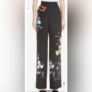 Etro Black Floral Wide Leg Pants